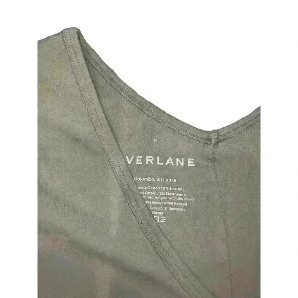 Everlane Light Green Short Sleeve V Neck Bodysuit Size Small - Picture 5 of 6